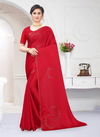 Red Colour Latest Designer heavy Party And Wedding Wear Heavy Siroski Hot Fix Stone Work folder Piping Saree Collection 2862